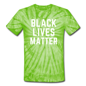 Unisex Tie Dye T-Shirt - spider lime green