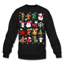 Load image into Gallery viewer, Crewneck Sweatshirt christmas pattern - black
