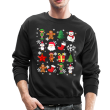 Load image into Gallery viewer, Crewneck Sweatshirt christmas pattern - black
