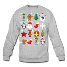 Load image into Gallery viewer, Crewneck Sweatshirt christmas pattern - heather gray
