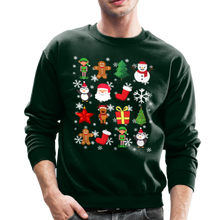 Load image into Gallery viewer, Crewneck Sweatshirt christmas pattern - forest green
