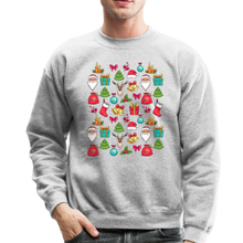 Load image into Gallery viewer, Crewneck Sweatshirt Christmas pattern - heather gray
