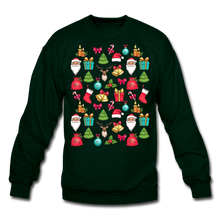 Load image into Gallery viewer, Crewneck Sweatshirt Christmas pattern - forest green

