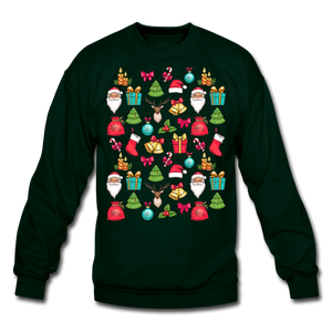 Crewneck Sweatshirt Christmas pattern - forest green