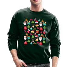 Load image into Gallery viewer, Crewneck Sweatshirt Christmas pattern - forest green
