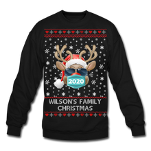 Load image into Gallery viewer, Crewneck Sweatshirt christmas pattern FAMILY - black
