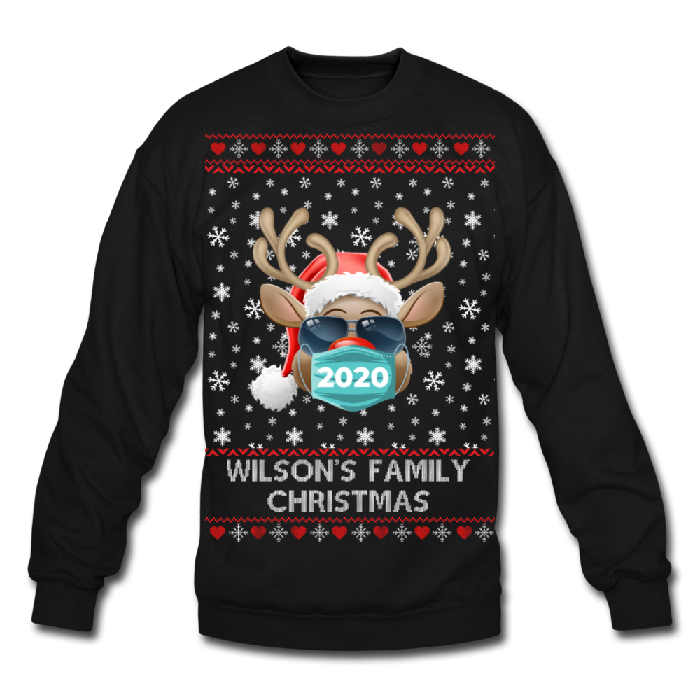 Crewneck Sweatshirt christmas pattern FAMILY - black